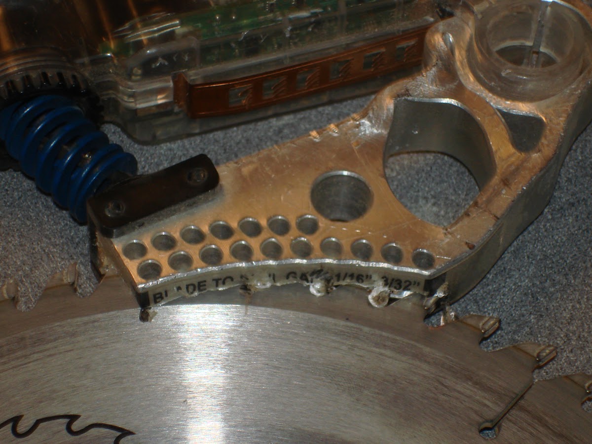 SawStop blade after brake activation